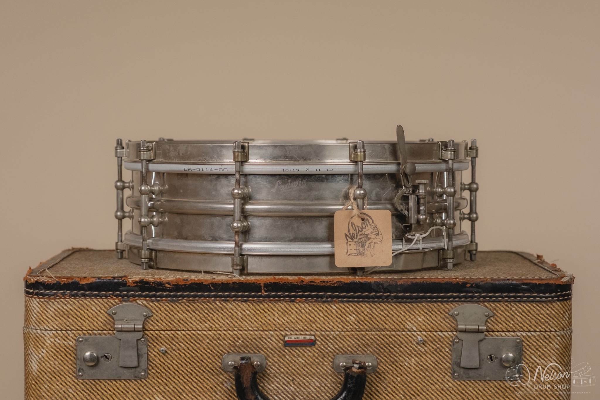 1920s Ludwig 'Dance' 2 pc Heavy NOB 10 lug w/ Timepiece - 4x14