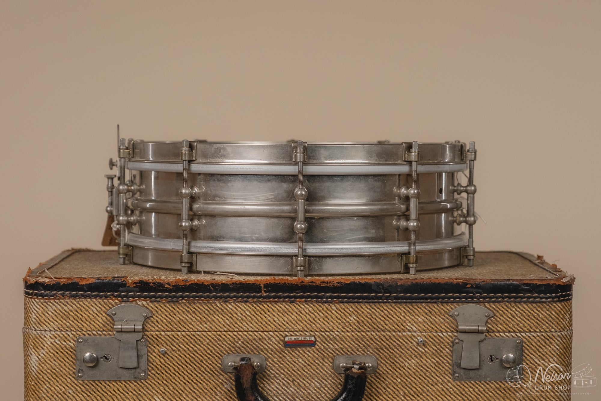 1920s Ludwig 'Dance' 2 pc Heavy NOB 10 lug w/ Timepiece - 4x14