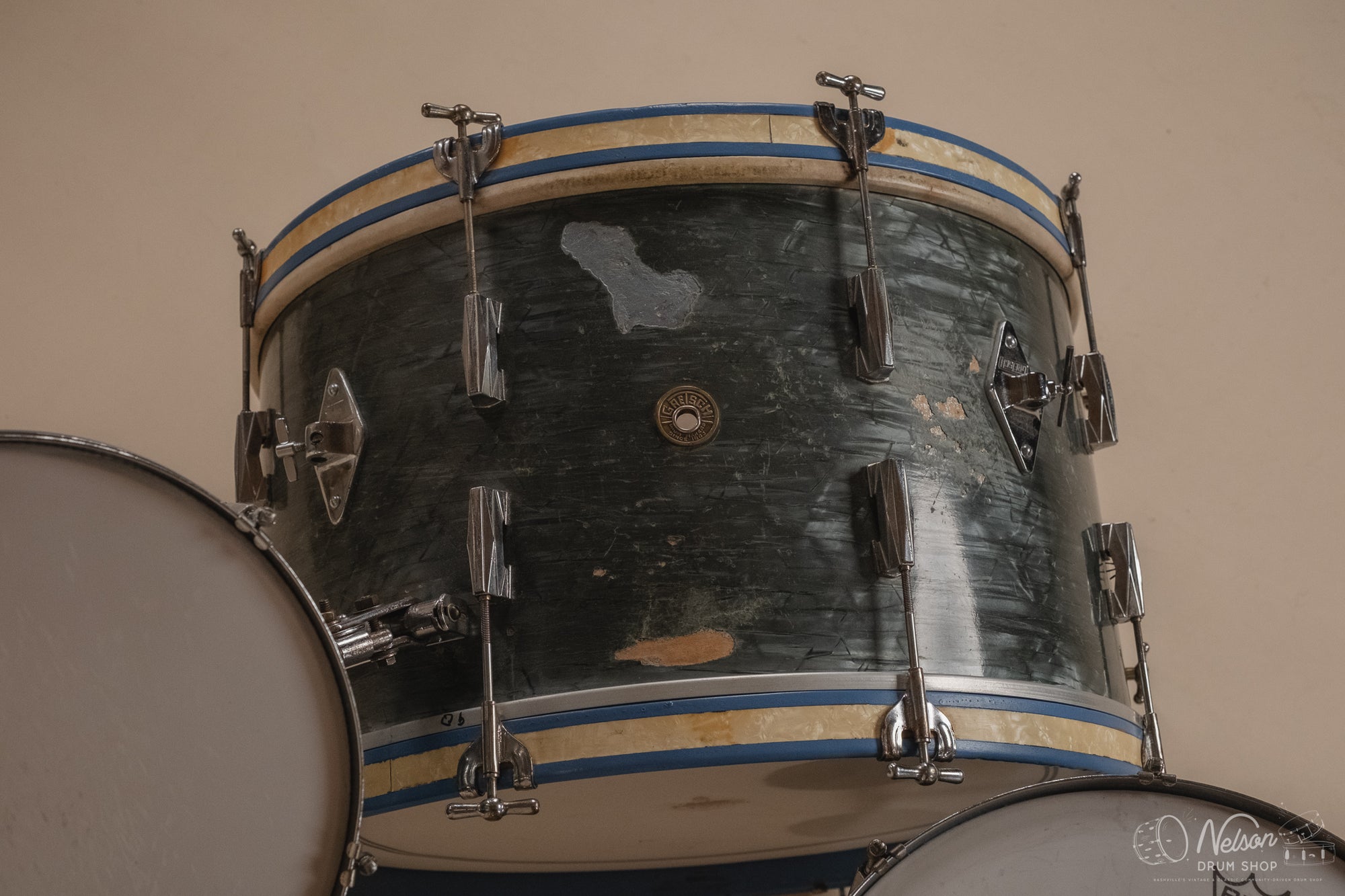 1940's Gretsch 'Broadkaster' in Midnight Blue Pearl - 9x13, 16x16, 14x24