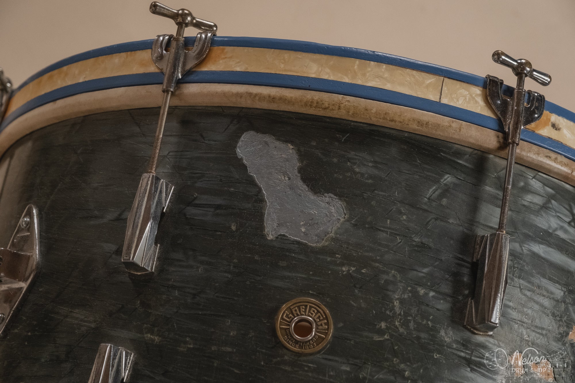 1940's Gretsch 'Broadkaster' in Midnight Blue Pearl - 9x13, 16x16, 14x24