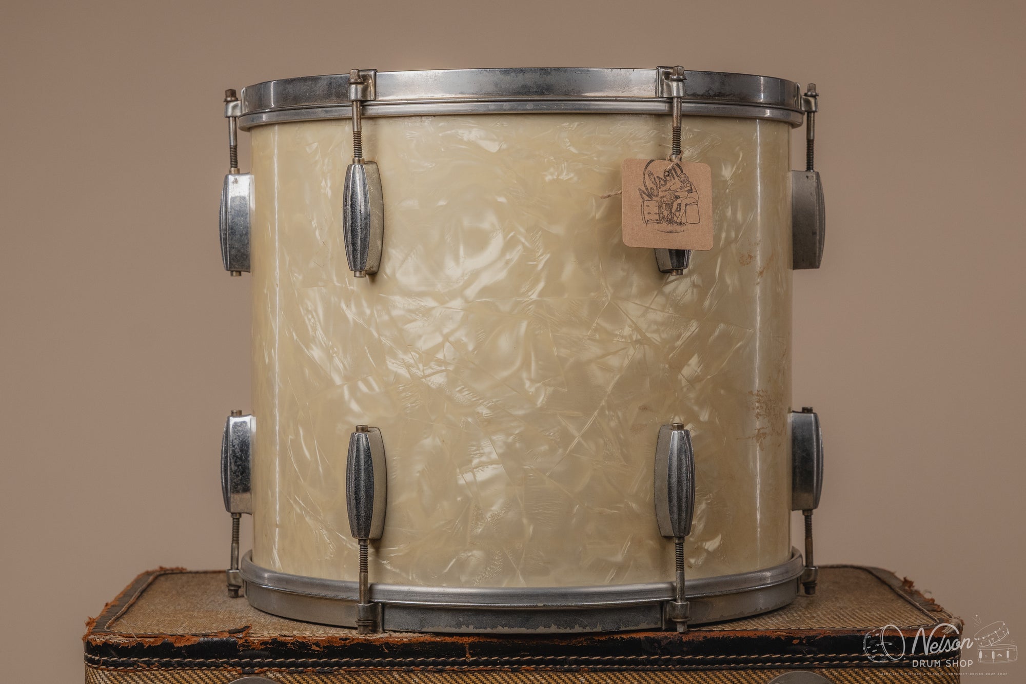 1940s Slingerland 'Radio King' in White Marine Pearl - 12x14