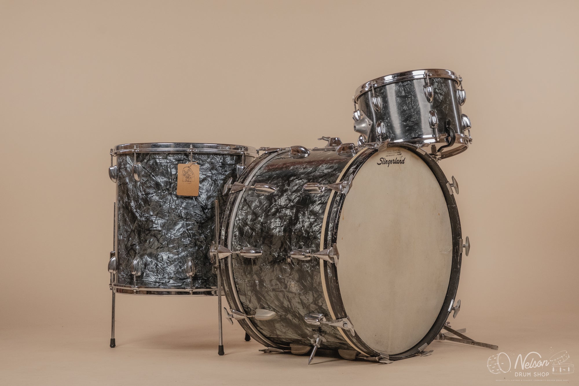 1950/60s Slingerland in Black Diamond Pearl - 14x22, 16x16, 8x12
