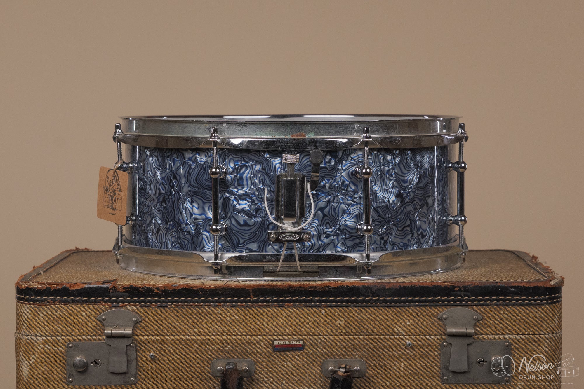 1950s Gretsch 3-ply rewrapped in Blue Abalone - 5.5x14