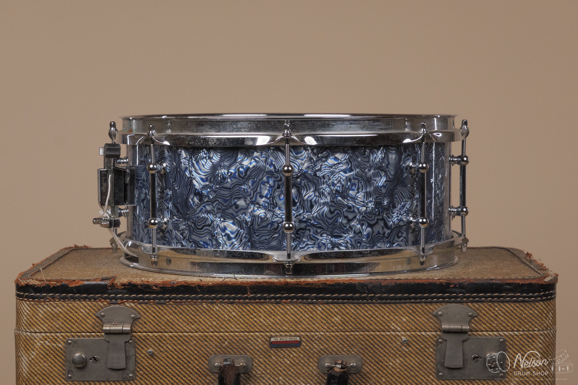 1950s Gretsch 3-ply rewrapped in Blue Abalone - 5.5x14