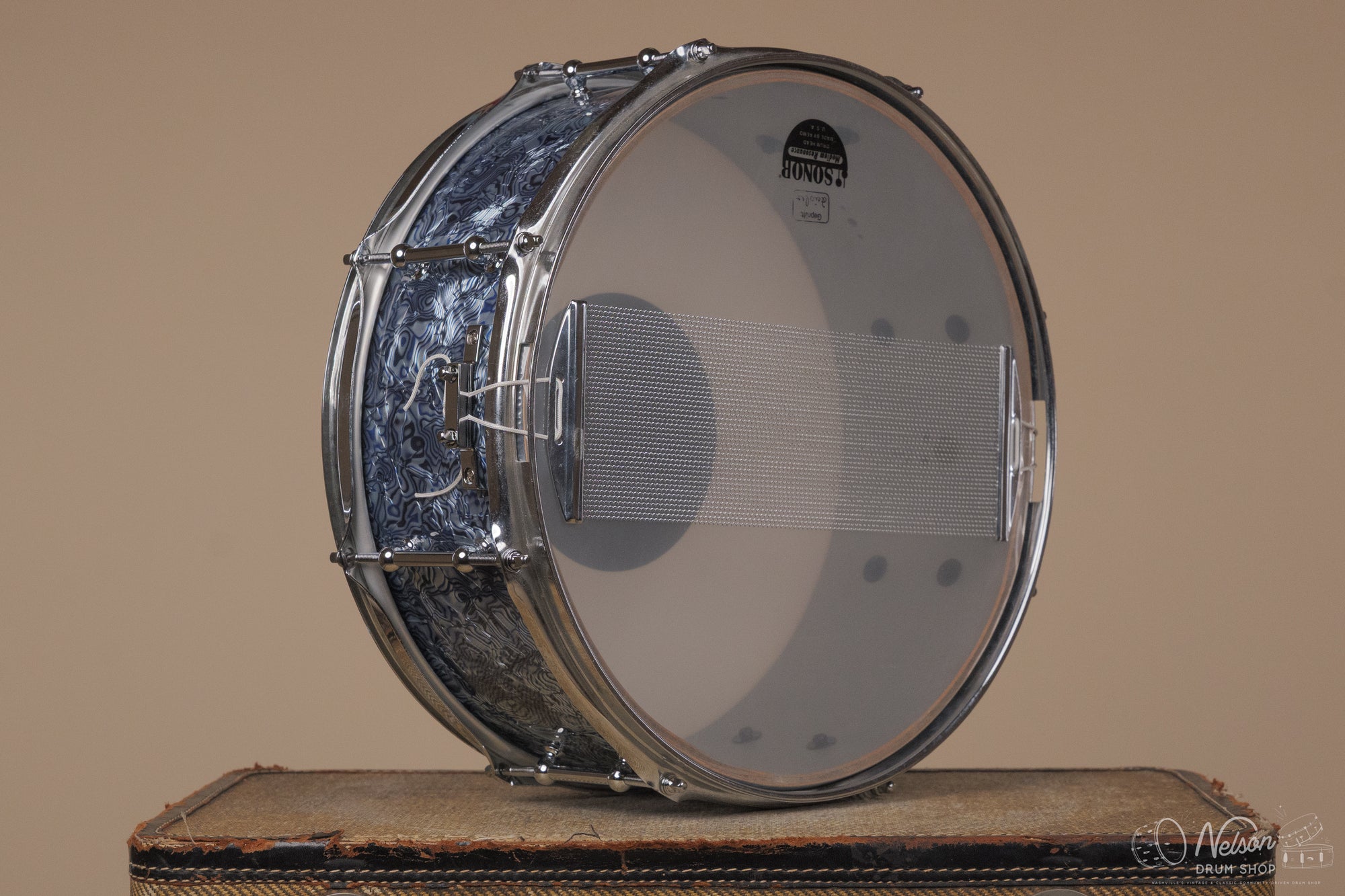 1950s Gretsch 3-ply rewrapped in Blue Abalone - 5.5x14