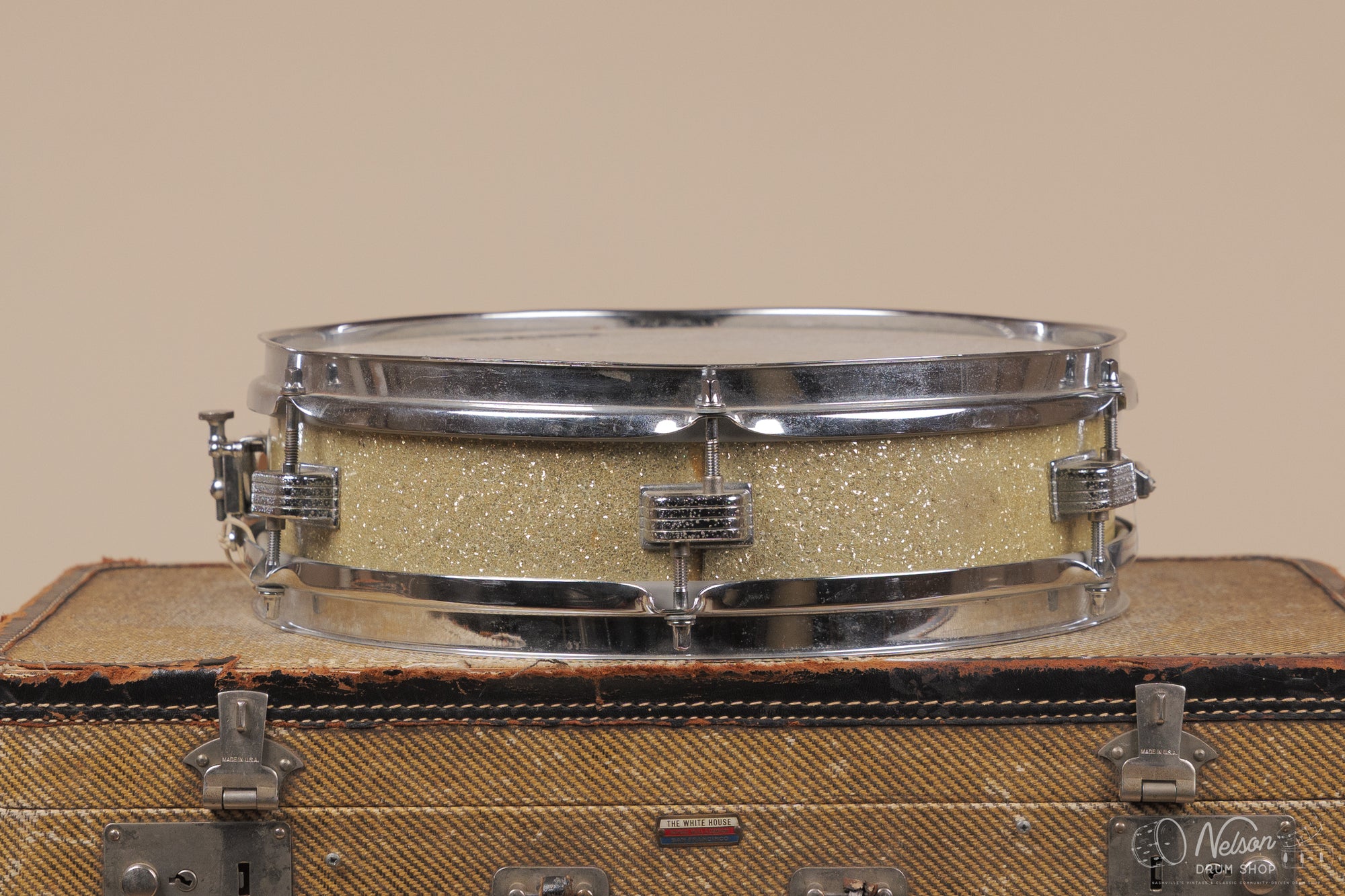 1960s Ludwig 'Jazz Combo' rewrapped in Silver Glass Glitter - 3x13