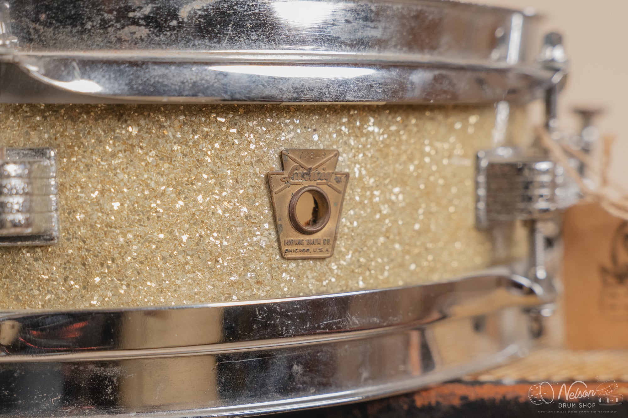 1960s Ludwig 'Jazz Combo' rewrapped in Silver Glass Glitter - 3x13