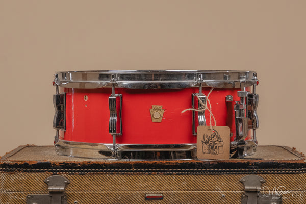1960s Ludwig Jazz Festival Refinished in Fiesta Red Lacquer - 5x14