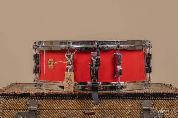 1960s Ludwig Jazz Festival Refinished in Fiesta Red Lacquer - 5x14