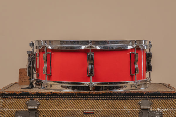 1960s Ludwig Jazz Festival Refinished in Fiesta Red Lacquer - 5x14