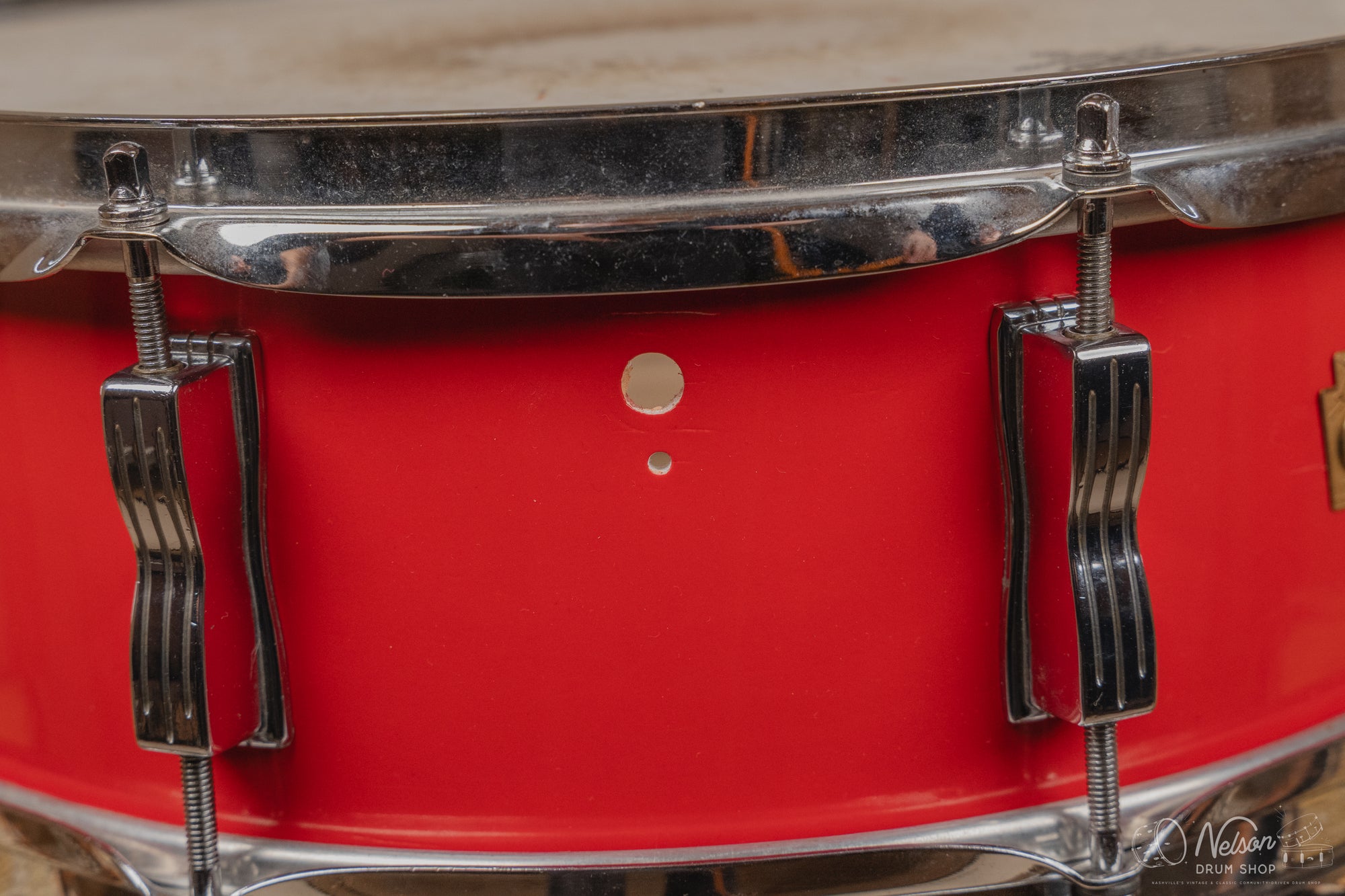 1960s Ludwig Jazz Festival Refinished in Fiesta Red Lacquer - 5x14
