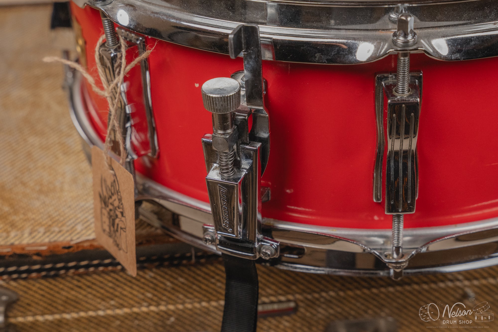 1960s Ludwig Jazz Festival Refinished in Fiesta Red Lacquer - 5x14