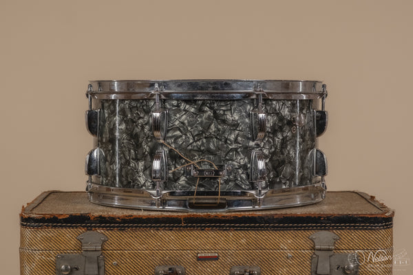 1960s Ludwig No. 912 TransBadge 'School Festival' in Black Diamond Pearl - 6.5x14