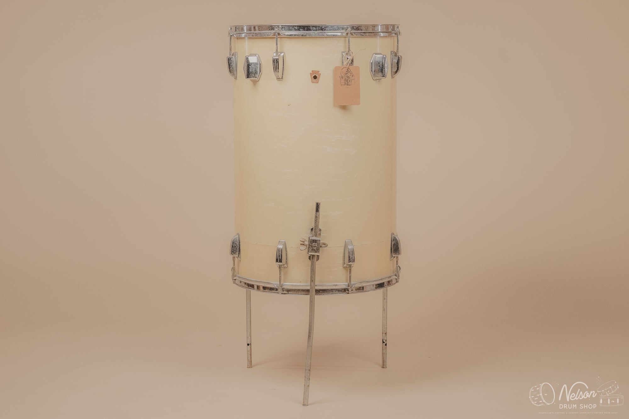 1964 Ludwig 'Miami Beach' Cocktail Drum in White Marine Pearl - 24x16