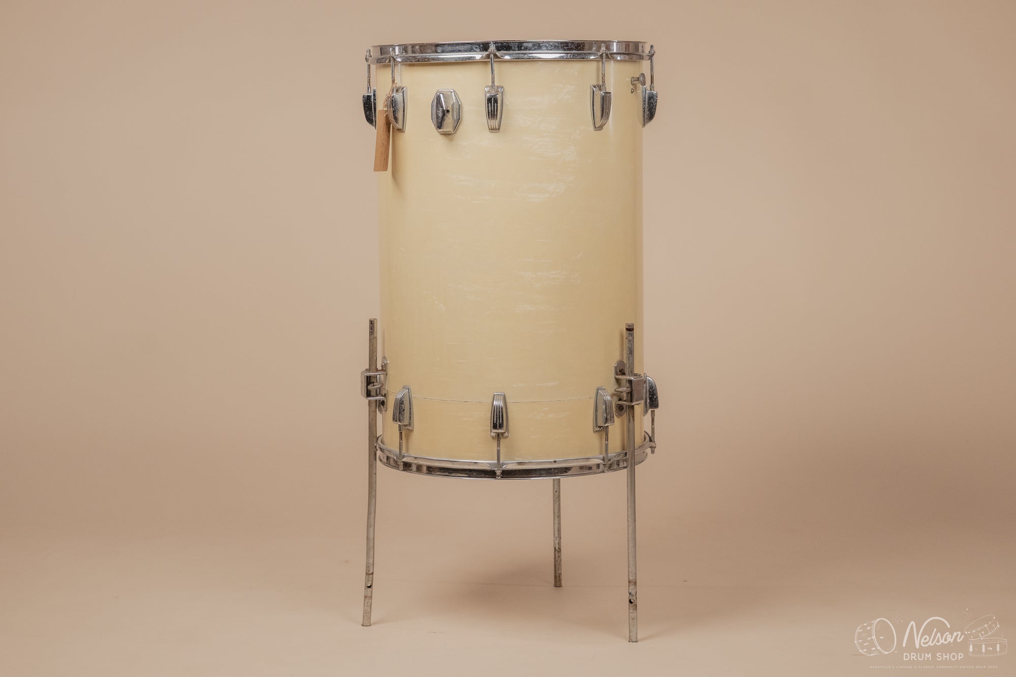 1964 Ludwig 'Miami Beach' Cocktail Drum in White Marine Pearl - 24x16