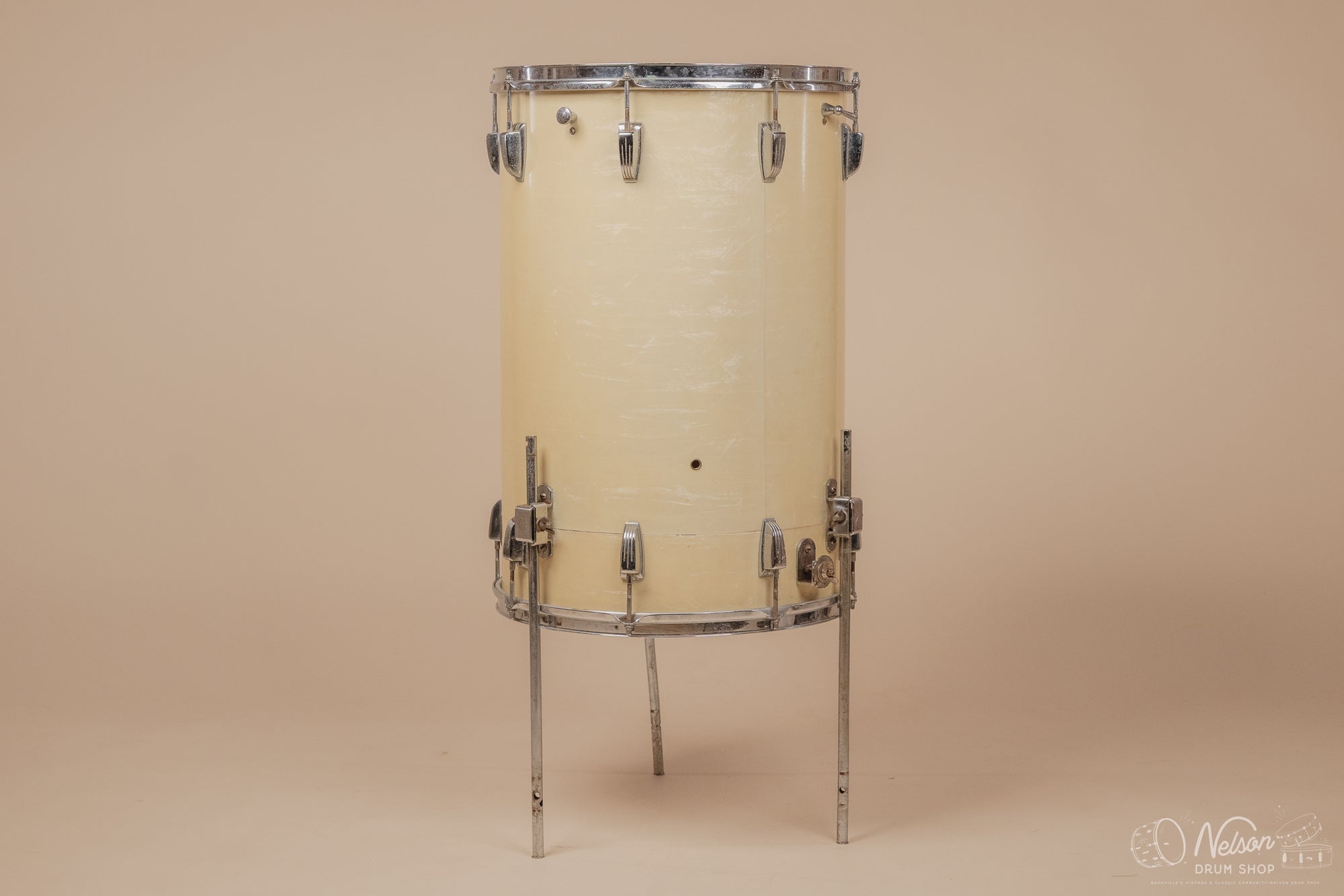1964 Ludwig 'Miami Beach' Cocktail Drum in White Marine Pearl - 24x16