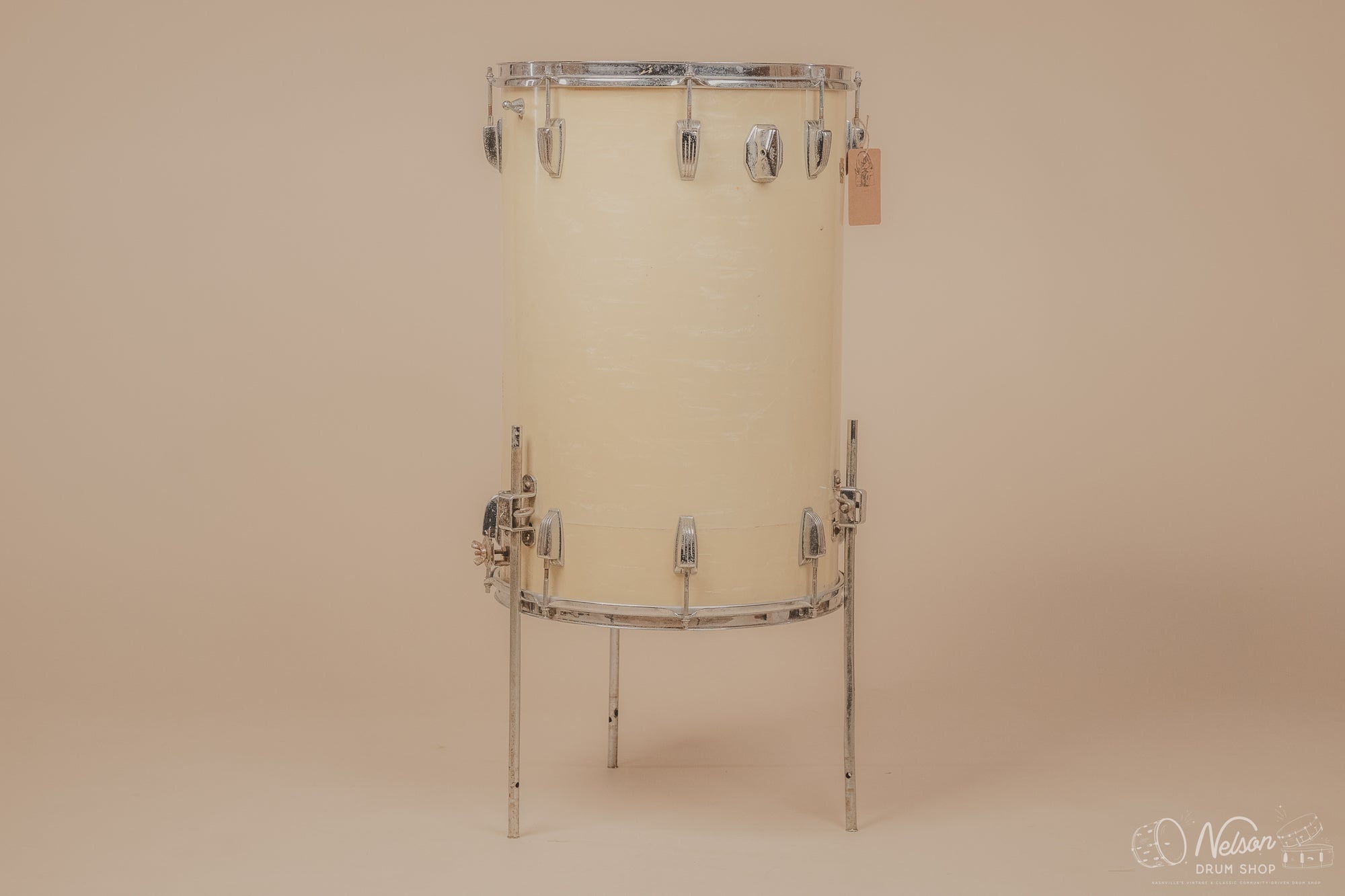 1964 Ludwig 'Miami Beach' Cocktail Drum in White Marine Pearl - 24x16