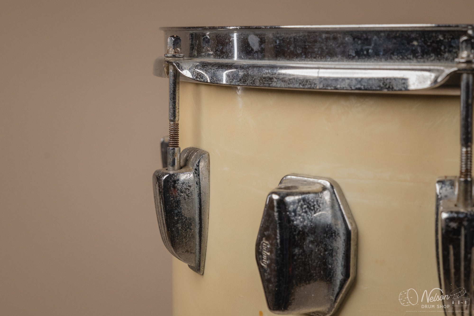 1964 Ludwig 'Miami Beach' Cocktail Drum in White Marine Pearl - 24x16