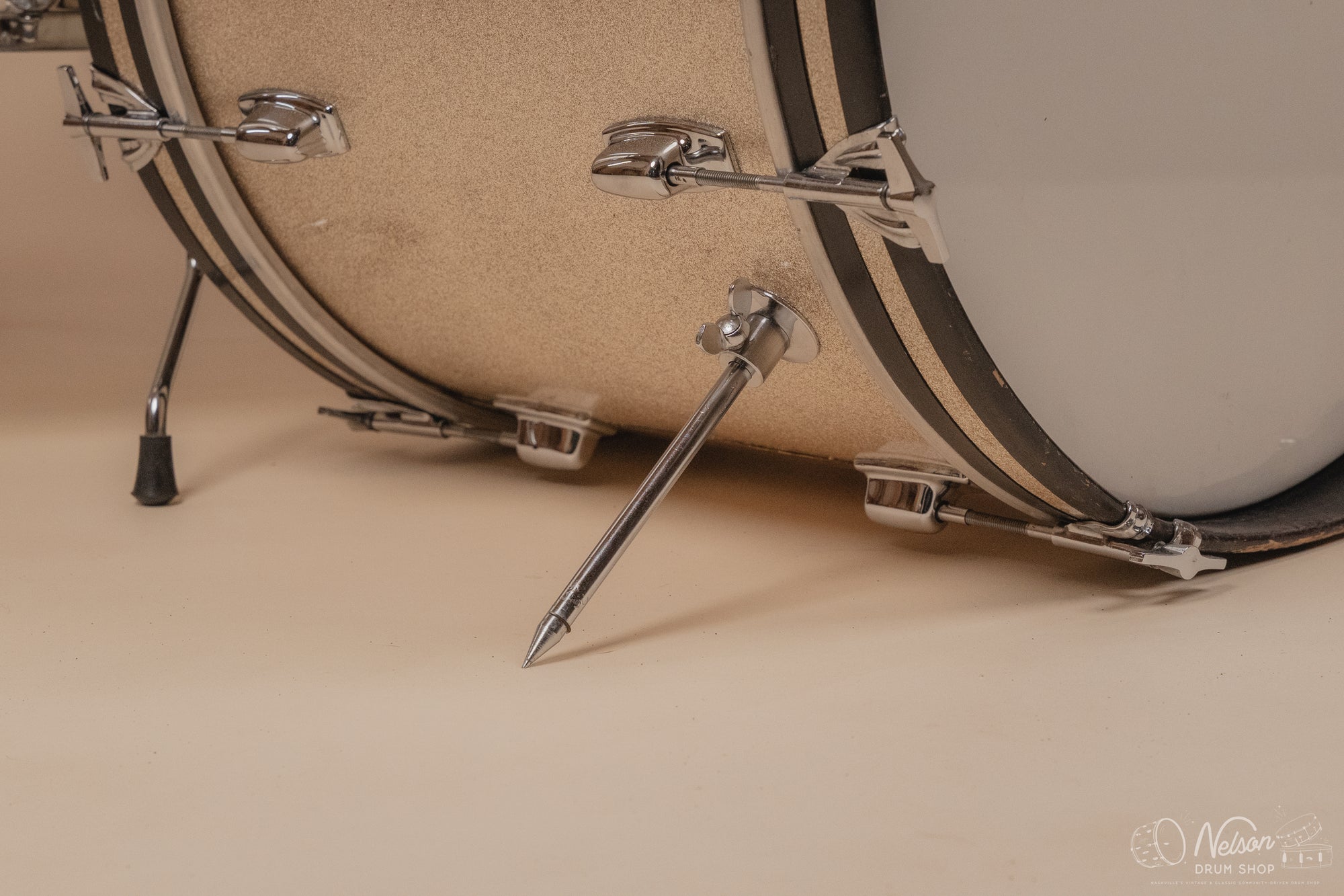 1968 Ludwig Standard 'Downbeat' in Silver Mist - 14x20, 14x14, 8x12