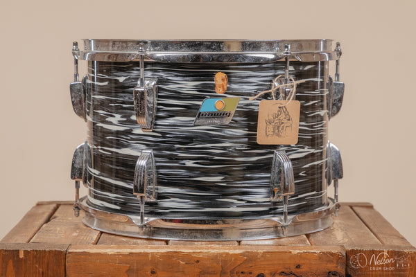 1970s Ludwig 3 ply Tom in Black Oyster Pearl - 9x13