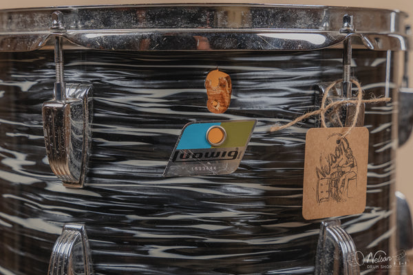 1970s Ludwig 3 ply Tom in Black Oyster Pearl - 9x13