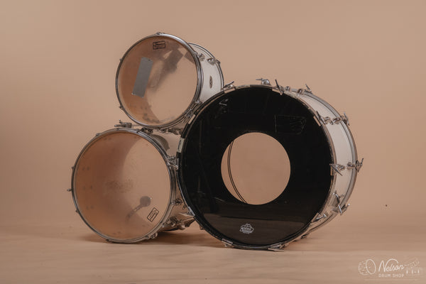 1970's Slingerland 'Gene Krupa' No. 1 N 5 ply in White Gloss - 14x22, 9x13, 16x16