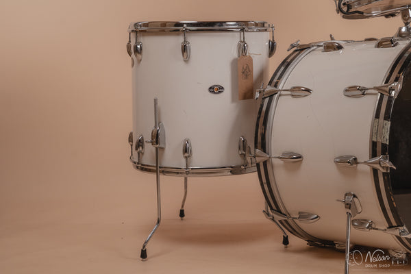 1970's Slingerland 'Gene Krupa' No. 1 N 5 ply in White Gloss - 14x22, 9x13, 16x16