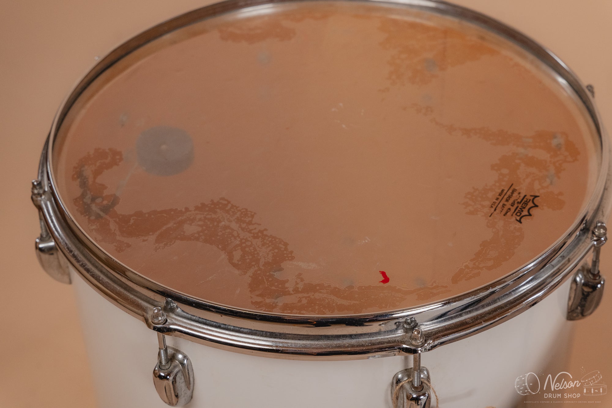 1970's Slingerland 'Gene Krupa' No. 1 N 5 ply in White Gloss - 14x22, 9x13, 16x16