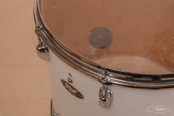 1970's Slingerland 'Gene Krupa' No. 1 N 5 ply in White Gloss - 14x22, 9x13, 16x16