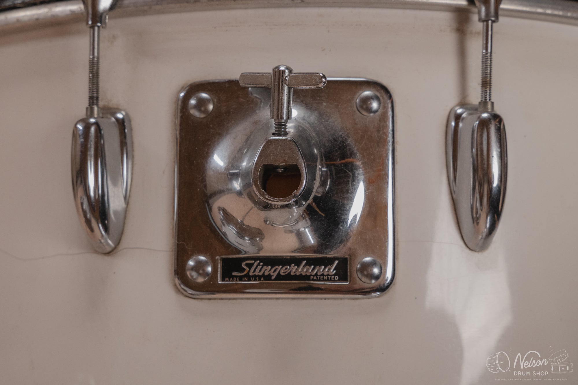 1970's Slingerland 'Gene Krupa' No. 1 N 5 ply in White Gloss - 14x22, 9x13, 16x16