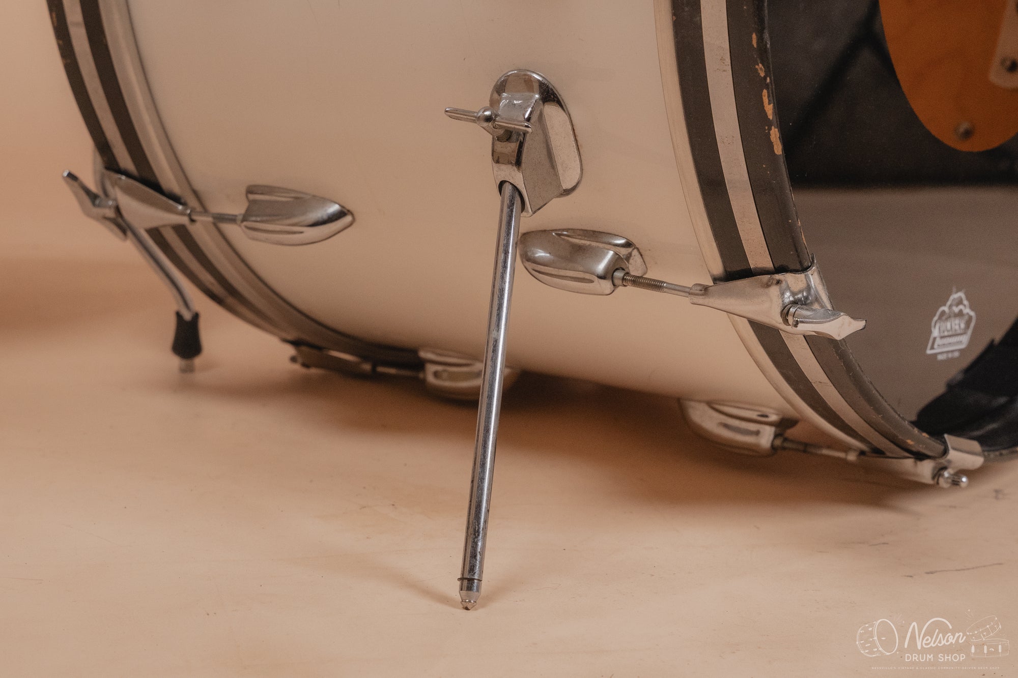 1970's Slingerland 'Gene Krupa' No. 1 N 5 ply in White Gloss - 14x22, 9x13, 16x16