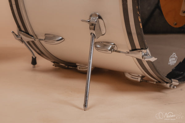 1970's Slingerland 'Gene Krupa' No. 1 N 5 ply in White Gloss - 14x22, 9x13, 16x16