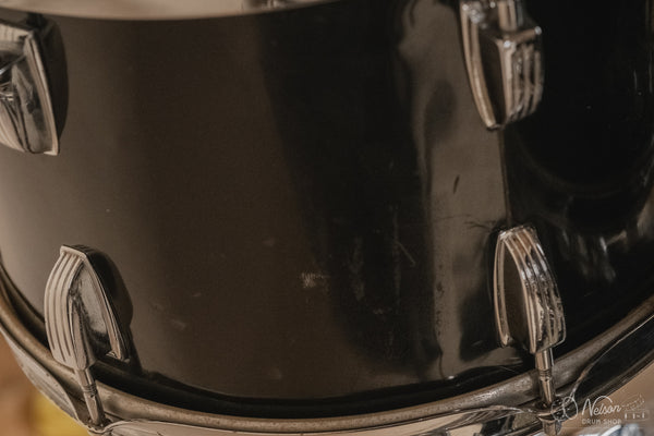 1972 Ludwig 'Big Beat' (3-ply) in Black Cortex - 14x22, 16x16, 9x13, 8x12
