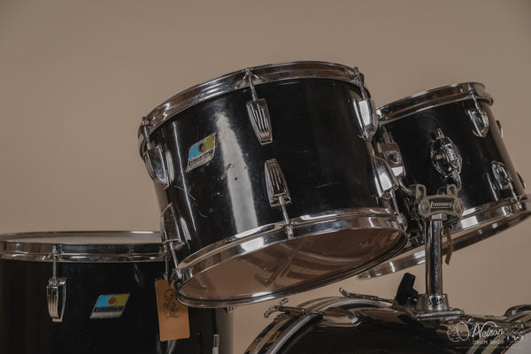 1972 Ludwig 'Big Beat' (3-ply) in Black Cortex - 14x22, 16x16, 9x13, 8x12