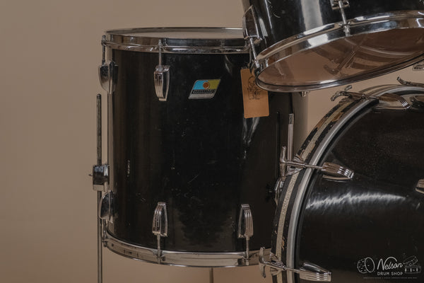 1972 Ludwig 'Big Beat' (3-ply) in Black Cortex - 14x22, 16x16, 9x13, 8x12