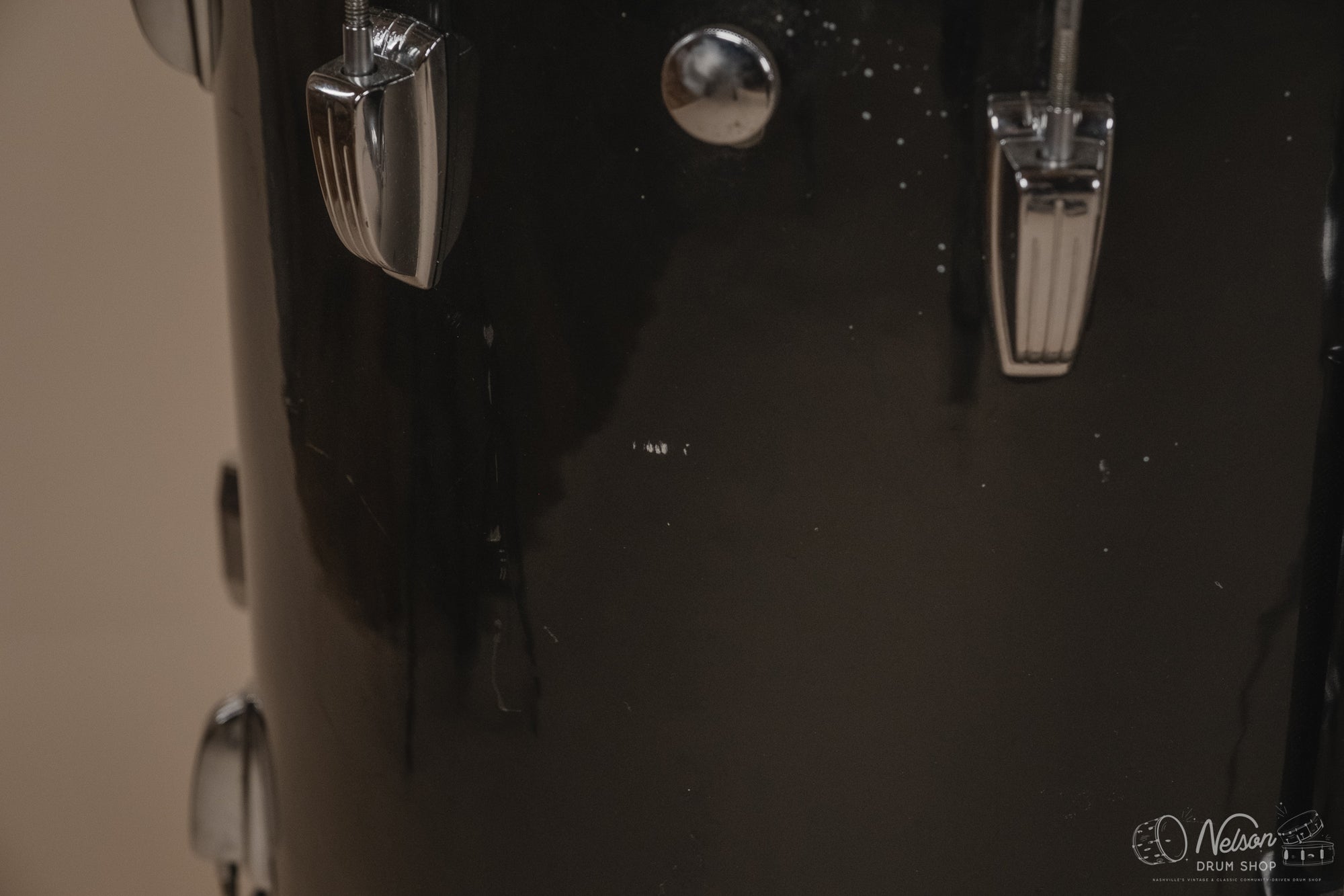 1972 Ludwig 'Big Beat' (3-ply) in Black Cortex - 14x22, 16x16, 9x13, 8x12