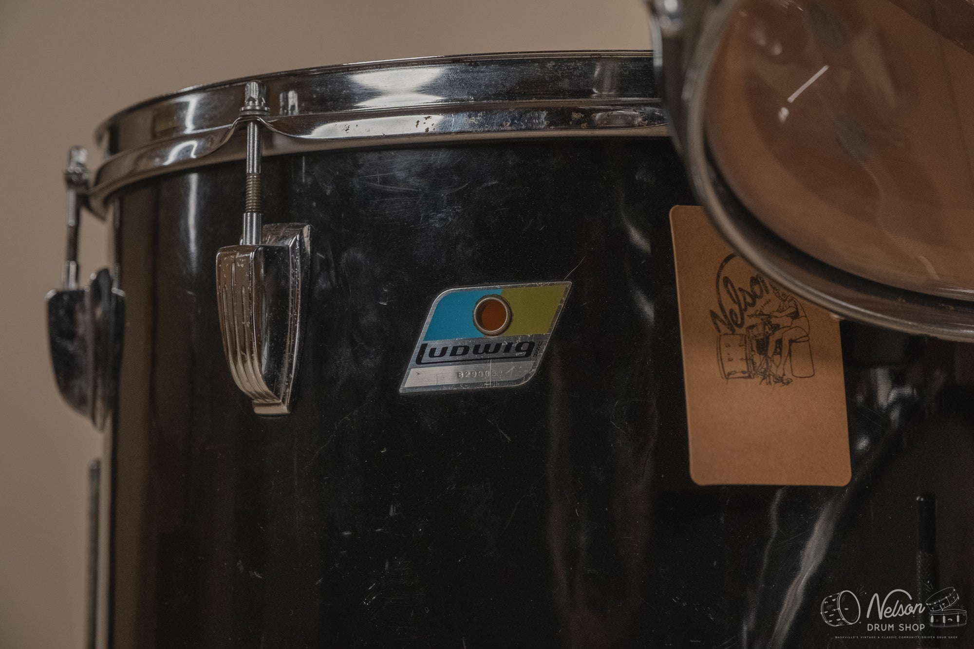 1972 Ludwig 'Big Beat' (3-ply) in Black Cortex - 14x22, 16x16, 9x13, 8x12