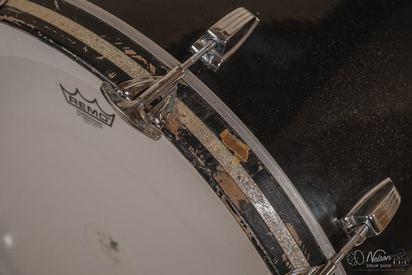 1972 Ludwig 'Big Beat' (3-ply) in Black Cortex - 14x22, 16x16, 9x13, 8x12