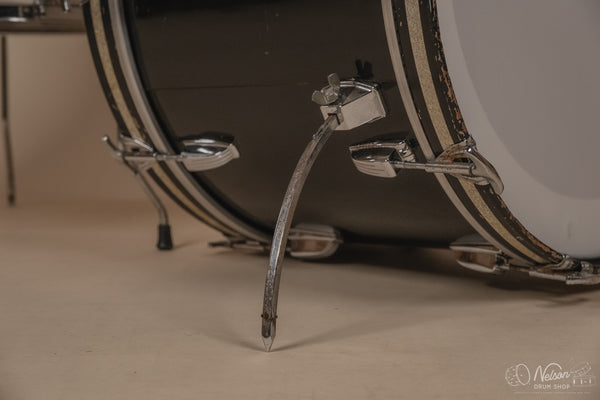 1972 Ludwig 'Big Beat' (3-ply) in Black Cortex - 14x22, 16x16, 9x13, 8x12