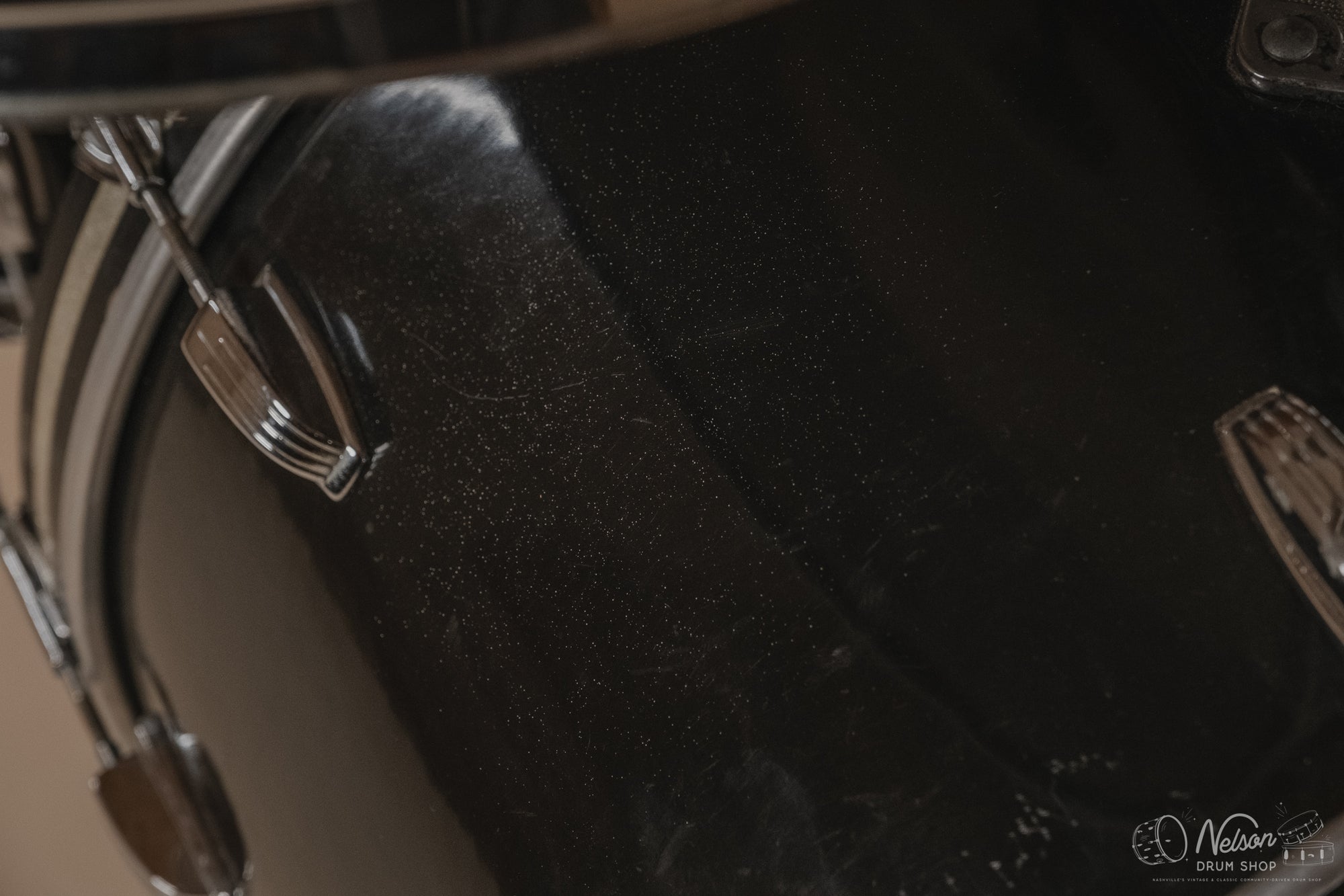 1972 Ludwig 'Big Beat' (3-ply) in Black Cortex - 14x22, 16x16, 9x13, 8x12