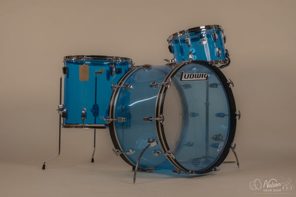 1970's Ludwig 'Pro Beat' in Blue Vistalite - 14x24, 9x13, 16x16