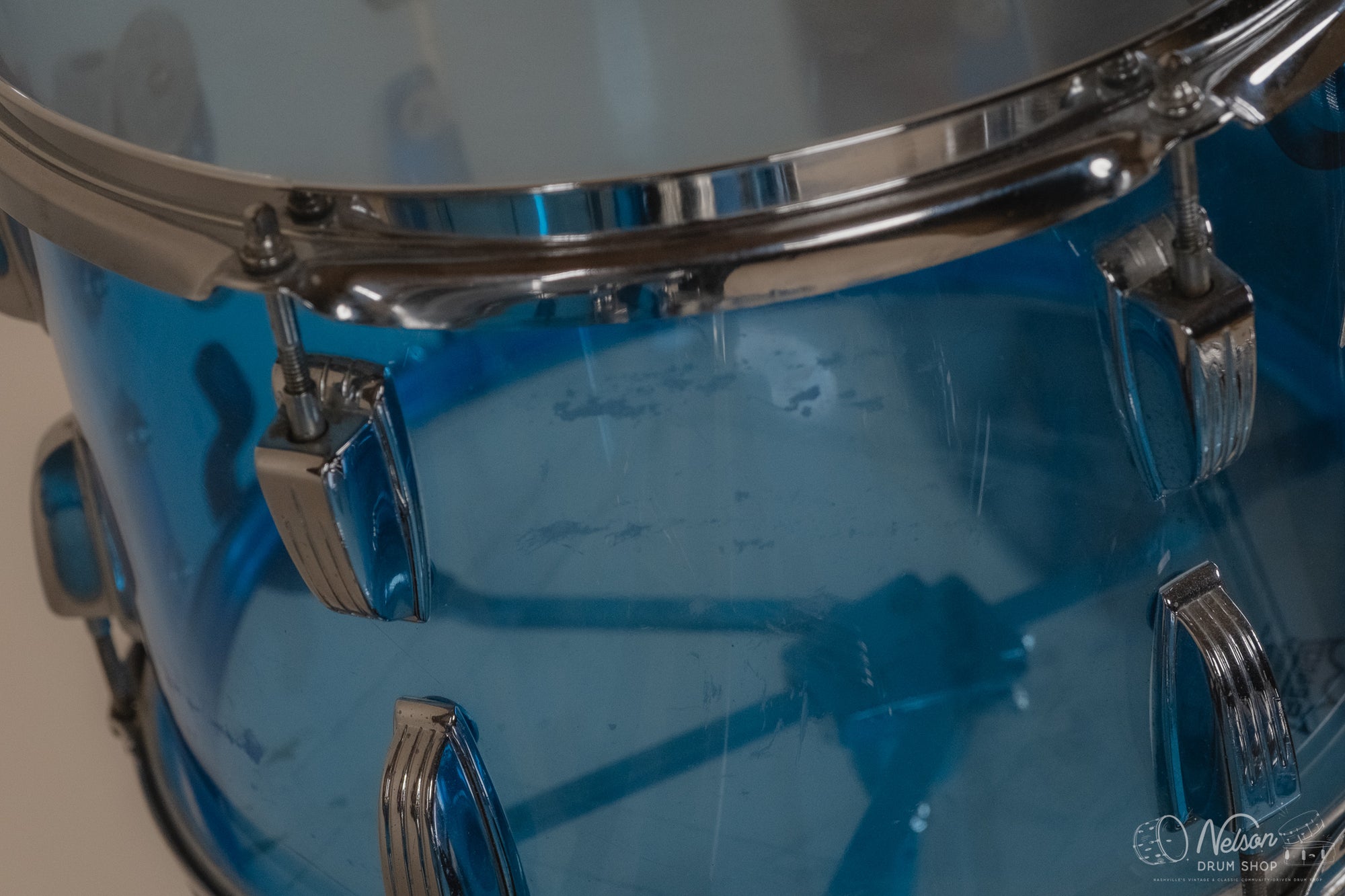 1970's Ludwig 'Pro Beat' in Blue Vistalite - 14x24, 9x13, 16x16