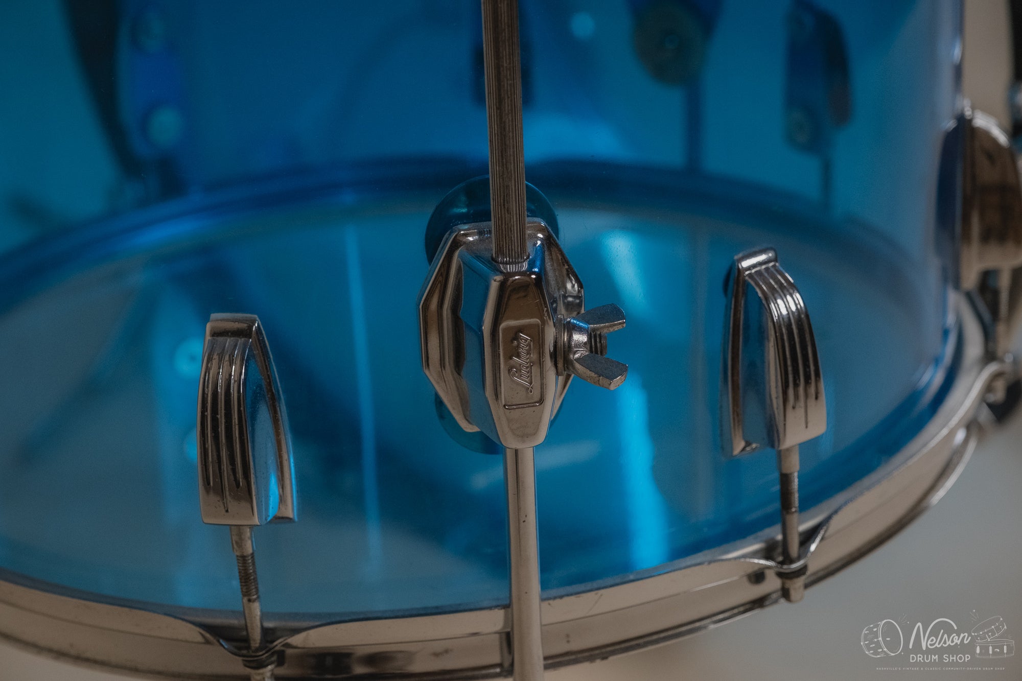 1970's Ludwig 'Pro Beat' in Blue Vistalite - 14x24, 9x13, 16x16