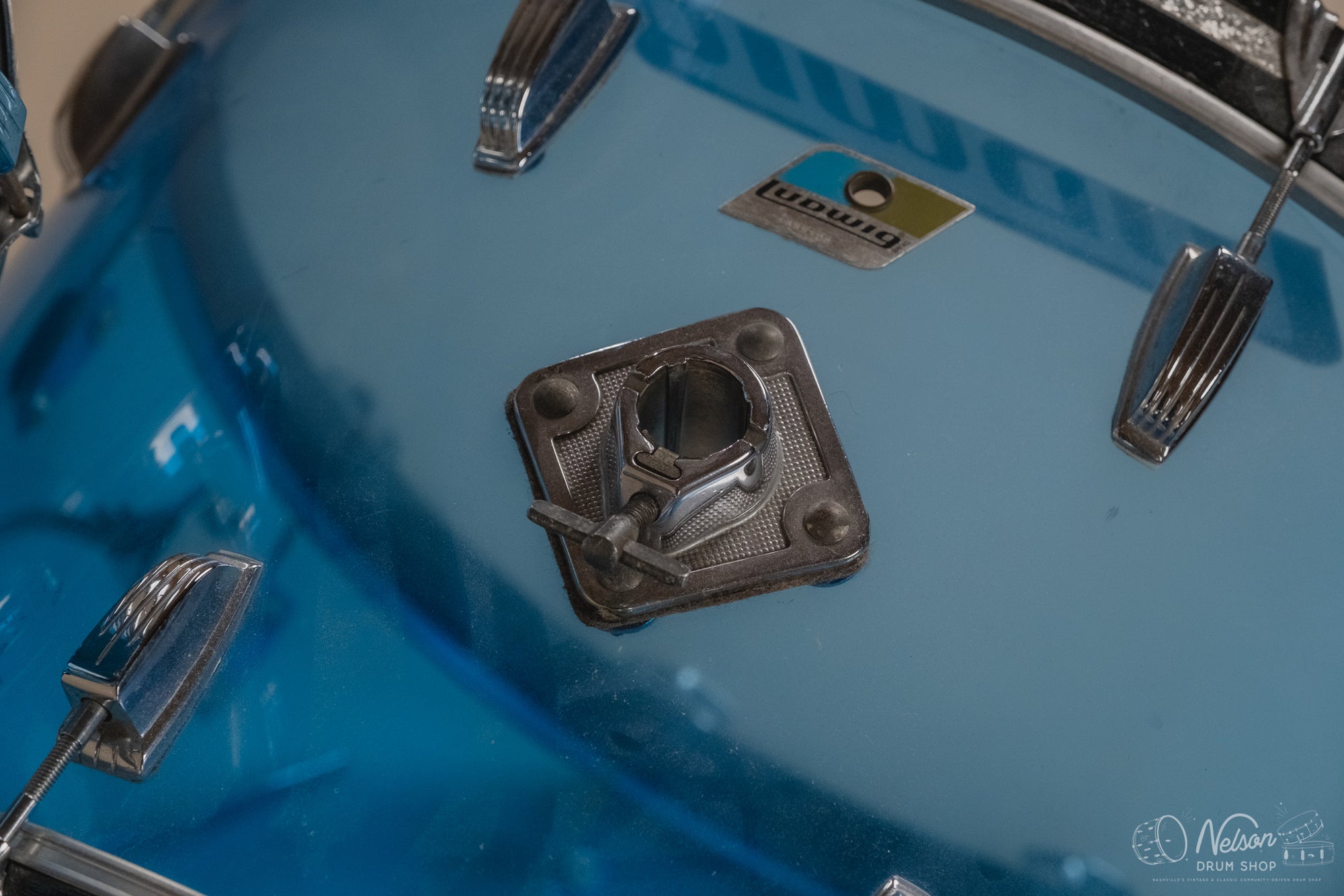 1970's Ludwig 'Pro Beat' in Blue Vistalite - 14x24, 9x13, 16x16