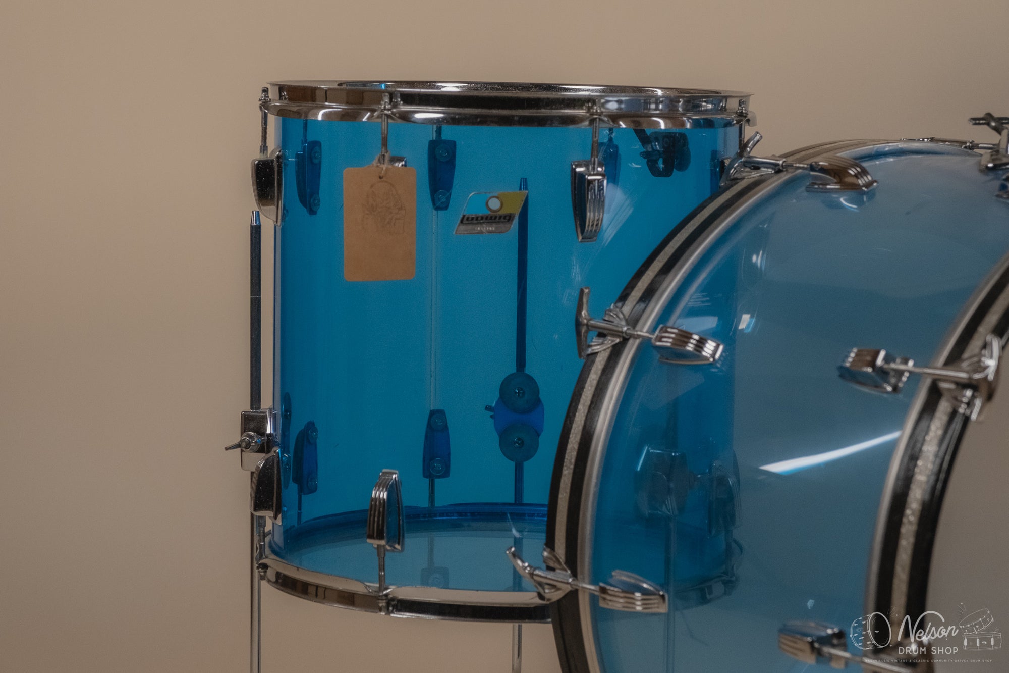 1970's Ludwig 'Pro Beat' in Blue Vistalite - 14x24, 9x13, 16x16