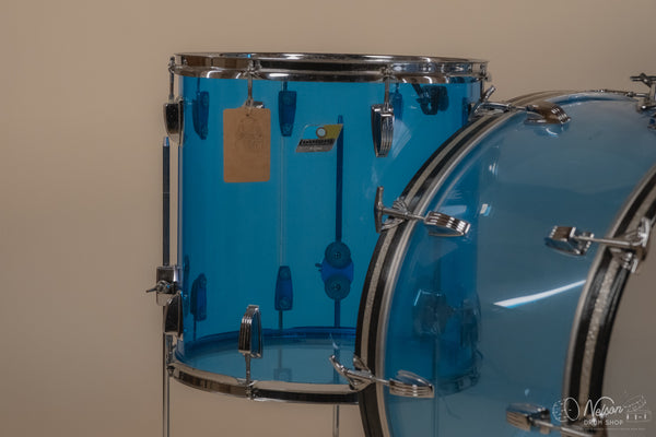 1970's Ludwig 'Pro Beat' in Blue Vistalite - 14x24, 9x13, 16x16