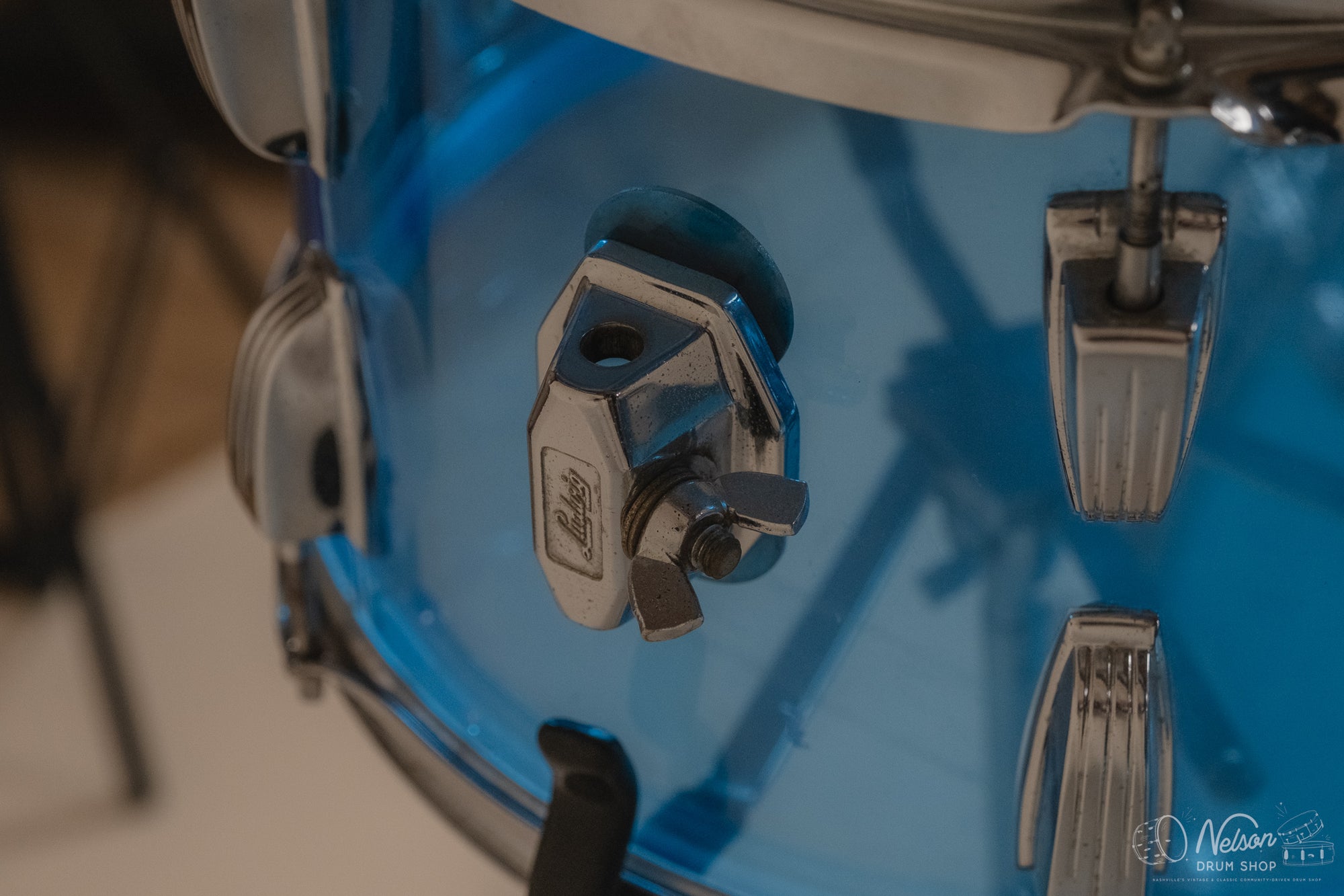 1970's Ludwig 'Pro Beat' in Blue Vistalite - 14x24, 9x13, 16x16