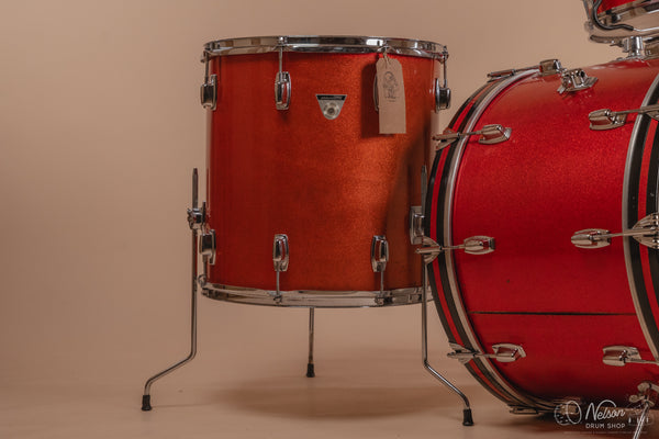 1970s Ludwig 'Standard' in Red Mist - 14x22, 16x16, 8x12