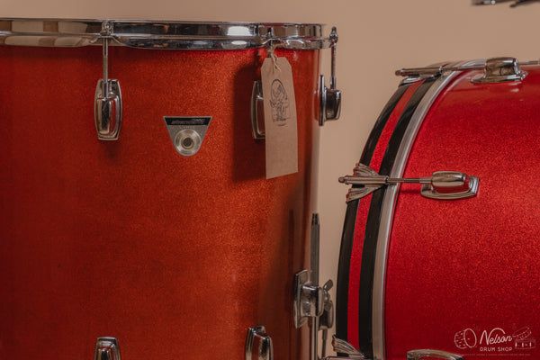 1970s Ludwig 'Standard' in Red Mist - 14x22, 16x16, 8x12