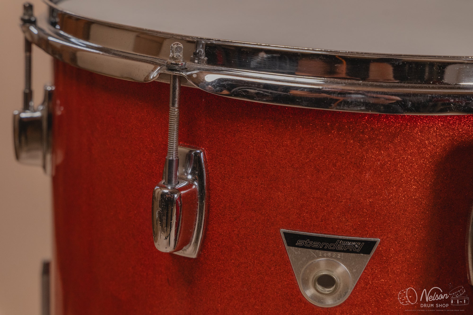 1970s Ludwig 'Standard' in Red Mist - 14x22, 16x16, 8x12